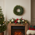 Artificial wreath of pine branches with small cones, 40cm | Floristik24.ie