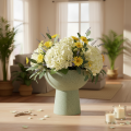 Modern round planter on a high base, 18cm | Floristik24.ie