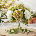 Artificial hydrangea flower with long stem and leaves, 60cm | Floristik24.ie