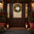 Artificial pine branch wreath with cones 60 cm | Floristik24.ie