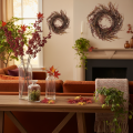 Artificial wreath with fern branches, autumn decoration, 35cm | Floristik24.ie