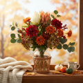 Artificial Protea Leucadendron flower with long stem, 65cm, 3 pieces | Floristik24.ie