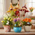 Decorative scarecrow figure on a stick for crafting and plants, 60cm | Floristik24.ie