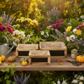 Wooden box with chalkboard and insert, 3 sizes set, 30cm | Floristik24.ie