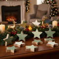 Wooden star decoration set for table and windowsill, 5cm, 9 pieces | Floristik24.ie