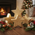 Decorative Christmas star stand for table or shelf, 10cm, 3 pieces | Floristik24.ie