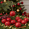 Bell-shaped decorative pendants with star motif, 3cm, 9 pieces | Floristik24.ie
