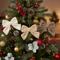 Decorative plush bow with hanger, 16cm, 3 pieces | Floristik24.ie