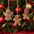 Decorative Hanging Ornaments, Artificial Gingerbread Figures, 7cm, 3 Pieces | Floristik24.ie