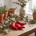 Red chili peppers, food dummy, 9cm on a branch | Floristik24.ie