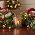 Glass tealight holder with leopard print, two-tone, 8cm | Floristik24.ie