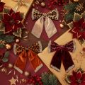 Decorative bow with animal print leopard pattern 20cm 3pcs | Floristik24.ie