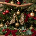 Glass shoe ornament with leopard print Christmas tree decoration 13cm 2pcs | Floristik24.ie