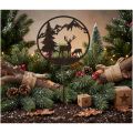 Decorative stake, forest animals, deer and pine tree, 100cm | Floristik24.ie