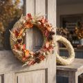 Floristry straw wreath for creative door wreaths and seasonal decoration 25/4cm 2pcs | Floristik24.ie