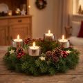 Tealight holder for sticking Advent wreath silver Ø4cm 8 pcs | Floristik24.ie