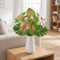 Artificial caladium six-leaved green/pink artificial plant like real! | Floristik24.ie