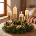 Candle holder, spike, candle holder, stick, gold, 3.2cm x 4cm, 4 pieces | Floristik24.ie