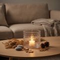 Lantern glass, tealight holder glass, candle glass Ø11.5cm H9.5cm | Floristik24.ie