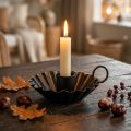Candlestick black Candlestick metal table decoration Ø9.5cm H3cm | Floristik24.ie