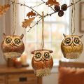 Charming owl ornaments – Rustic brown tones, 5.6 cm – Perfect decoration for autumn and Christmas – 3 pieces | Floristik24.ie