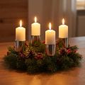 Silver candle holders for taper candles Ø3.2cm, 4 pieces | Floristik24.ie