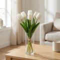 White Tulips Decoration Real Touch Artificial Flowers Spring 49cm 5 Pcs | Floristik24.ie
