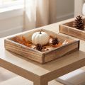 Wooden tray, rustic design, perfect for home or office decoration, 15cm, 4 pieces | Floristik24.ie