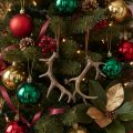 Rustic antler decoration pendants for wall or tree, 15cm, 6 pieces | Floristik24.ie