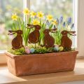 Garden decoration, rusty Easter bunny, flower stake, metal, 7×9cm, 6 pieces | Floristik24.ie