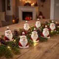 Ceramic Santa Claus figure, red and white, 6.4 cm – Festive Christmas decoration – 6 pieces | Floristik24.ie