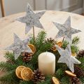 Birch stars on wire stars birch bark white 6cm 24 pcs | Floristik24.ie