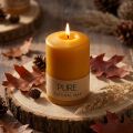 Pillar candle Wenzel candles PURE candles stearin honey 90x60mm | Floristik24.ie
