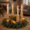 Stick candle holders, gold, Ø22mm, H10cm, 4 pieces | Floristik24.ie