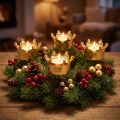 Tea light holder crown gold Ø4.8cm 4pcs | Floristik24.ie