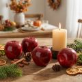 Decorative Apples Red, varnished Ø8cm 6 pcs | Floristik24.ie