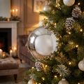 Christmas ball plastic medium Ø20cm silver | Floristik24.ie