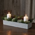 Decorative bowl square gray 32cm x 10.5cm H5cm | Floristik24.ie
