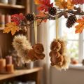 Autumn decoration, decorative hanging squirrel, brown, set of 2 | Floristik24.ie