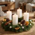 Solid-color pillar candles, white, 70x120mm, set of 4, for decoration, weddings &amp; Advent | Floristik24.ie