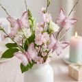 Feather Butterfly Decorative Clip Pink White 5x4.5cm 4 pcs | Floristik24.ie