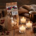 Scented candles, tea lights red berries, scented tea lights, wax candles Ø3.8cm H2.3cm white 18 pcs | Floristik24.ie