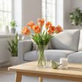 Artificial flower, parrot tulip orange, spring flower 63cm | Floristik24.ie