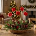 Flower pin Christmas package decoration red 2.5 cm 15 pcs | Floristik24.ie