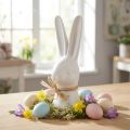 Rabbit head decoration Easter bunny white rabbit ceramic 17cm | Floristik24.ie
