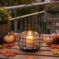 Garden lantern with handle black glass Ø17cm H15cm | Floristik24.ie