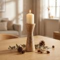 Candlestick Modern Candle Holder Wood Natural Ø6cm H16cm | Floristik24.ie