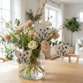 Decorative hanger heart flower butterfly white natural 9cm 3pcs | Floristik24.ie