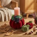 Mini pumpkin decorations, flocked – assorted in autumn colors, 9.5cm, 3 pieces | Floristik24.ie