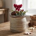 Ceramic Pot Planter Decorative Vase Metallic Grey Brown 14×14cm | Floristik24.ie